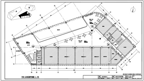 青少年活動中心深化設計施工圖三層C區公共區域平面圖
