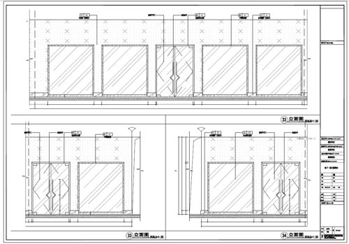 商場深化設計施工圖負一層立面圖33-34