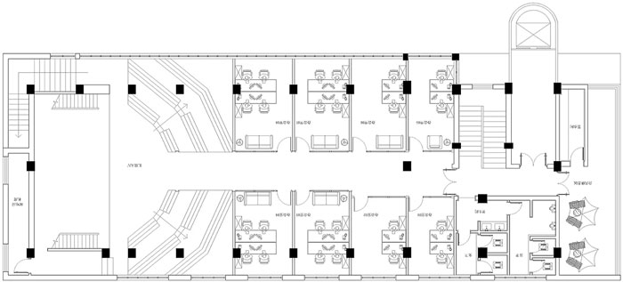 loft風格眾創空間辦公室一樓平面圖